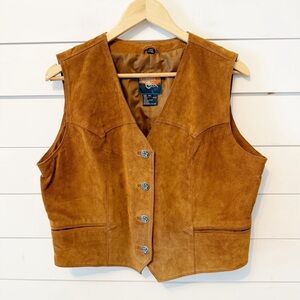 Cripple Creek | Women’s suede leather western vest with Button Front Size XL